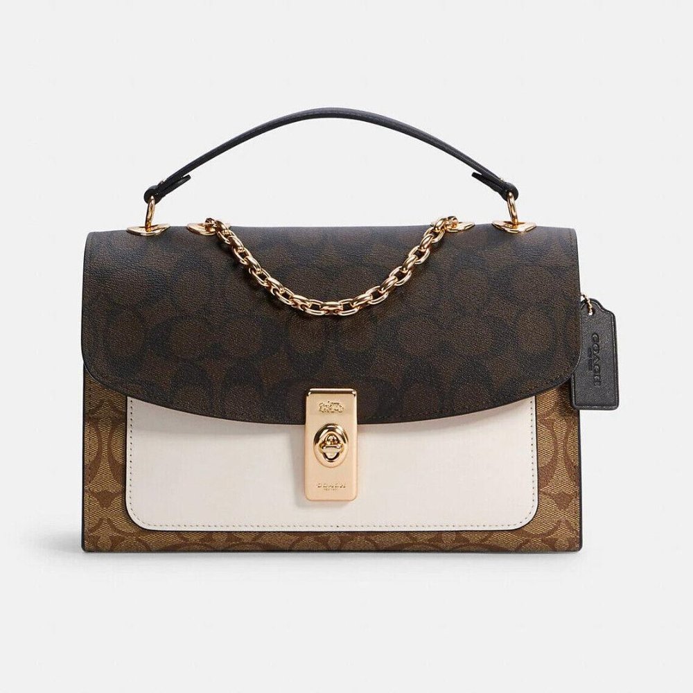 Coach NEW! Lane Shoulder Bag In Blocked Signature Canvas w/TAGS